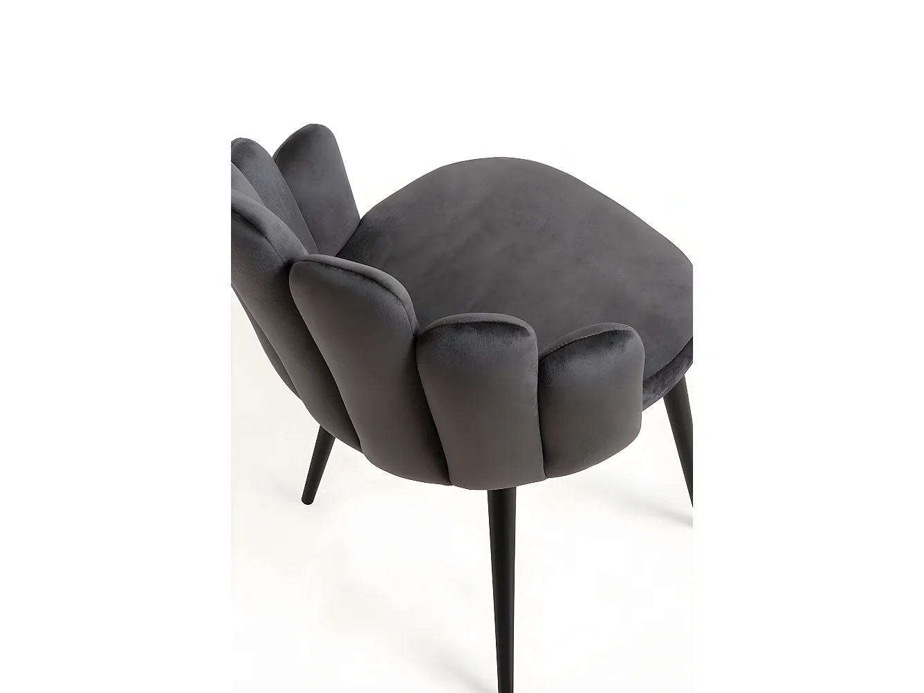 Packs Sillas Comedor - Pack 6 Sillas Hand Patas Negras Terciopelo - Gris oscuro