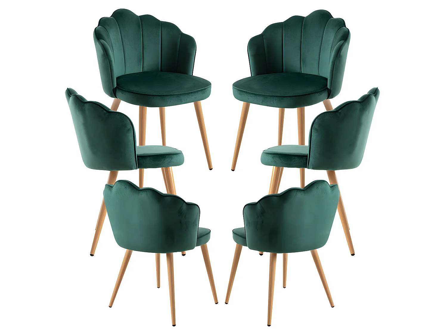 Packs Sillas Comedor - Pack 6 Sillas Blume Terciopelo - Verde