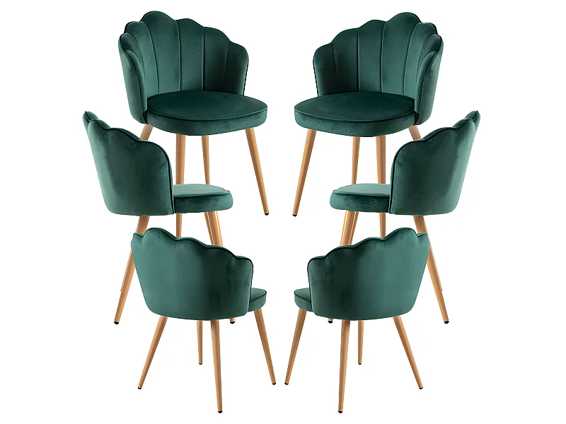 Packs Sillas Comedor - Pack 6 Sillas Blume Terciopelo - Verde