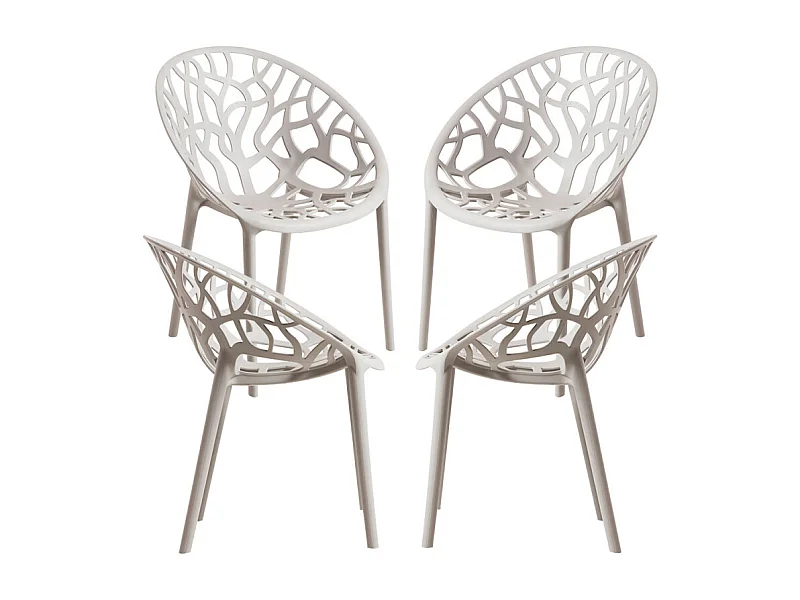 Packs Sillas Jardín - Pack 4 Sillas Nido - Gris claro