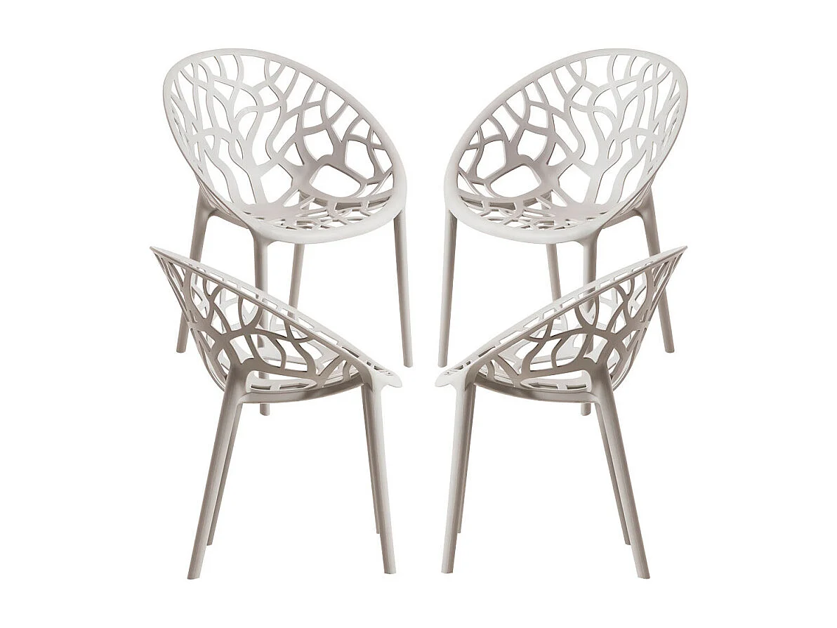 Packs Sillas Jardín - Pack 4 Sillas Nido - Gris claro