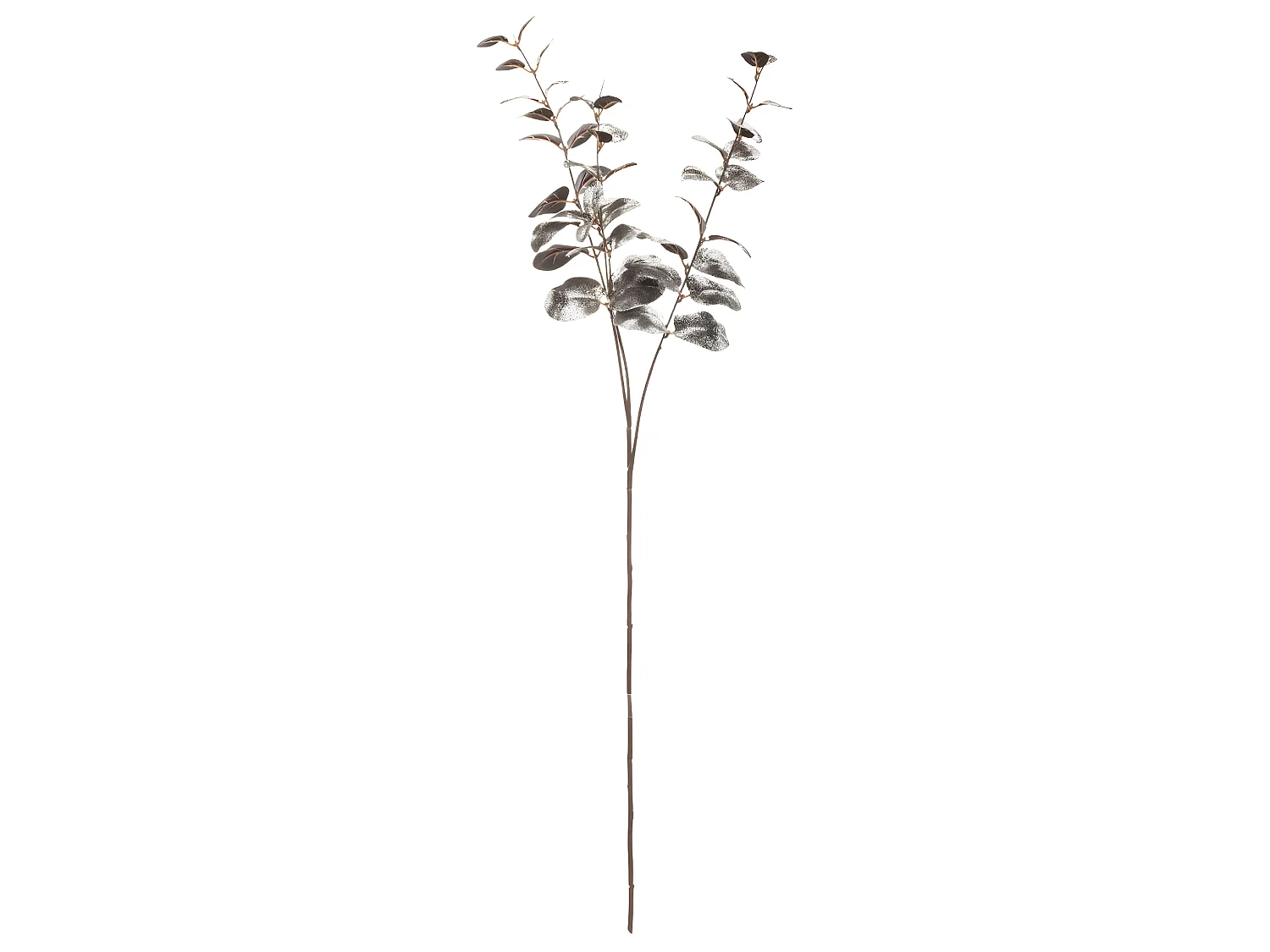 Branche décorative spéciale fêtes Eucalyptus Argent et Noir H 76 cm