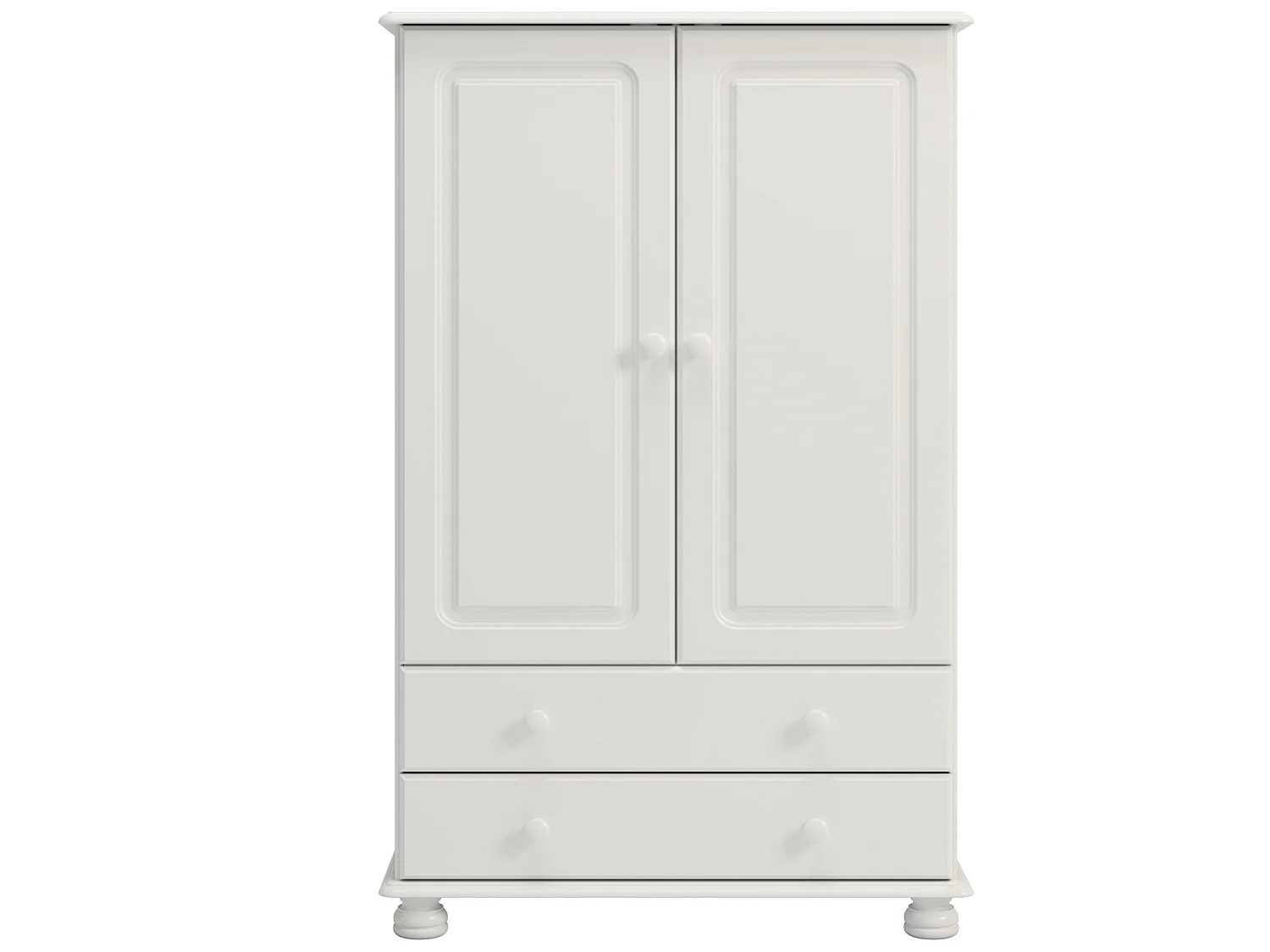 Richard kledingkast met 2 deuren en 2 lades, wit.