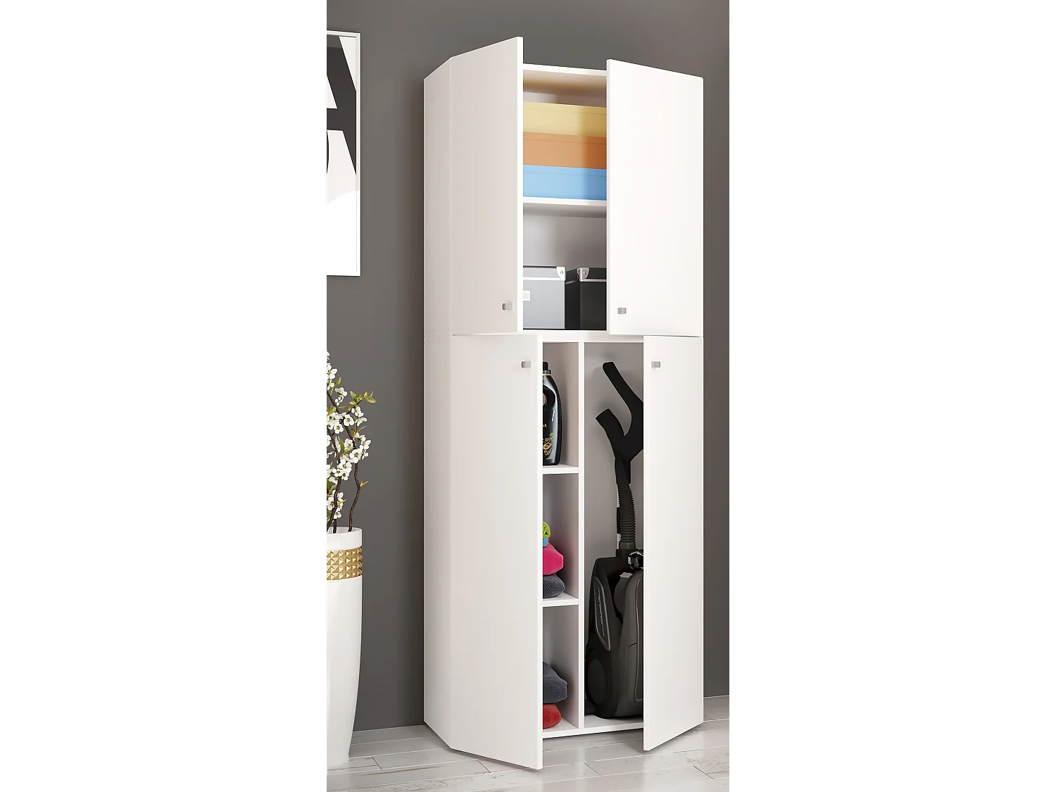 Multi-purpose cabinets Lona White W. 70 x H. 184 x D. 40 cm