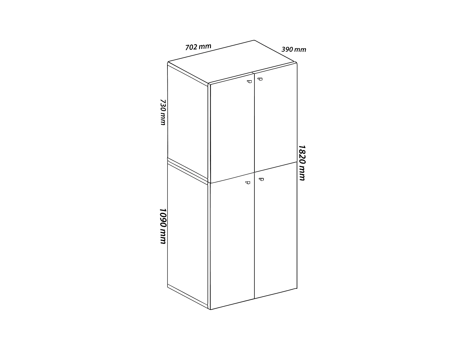 Garderobe Lona draaideuren