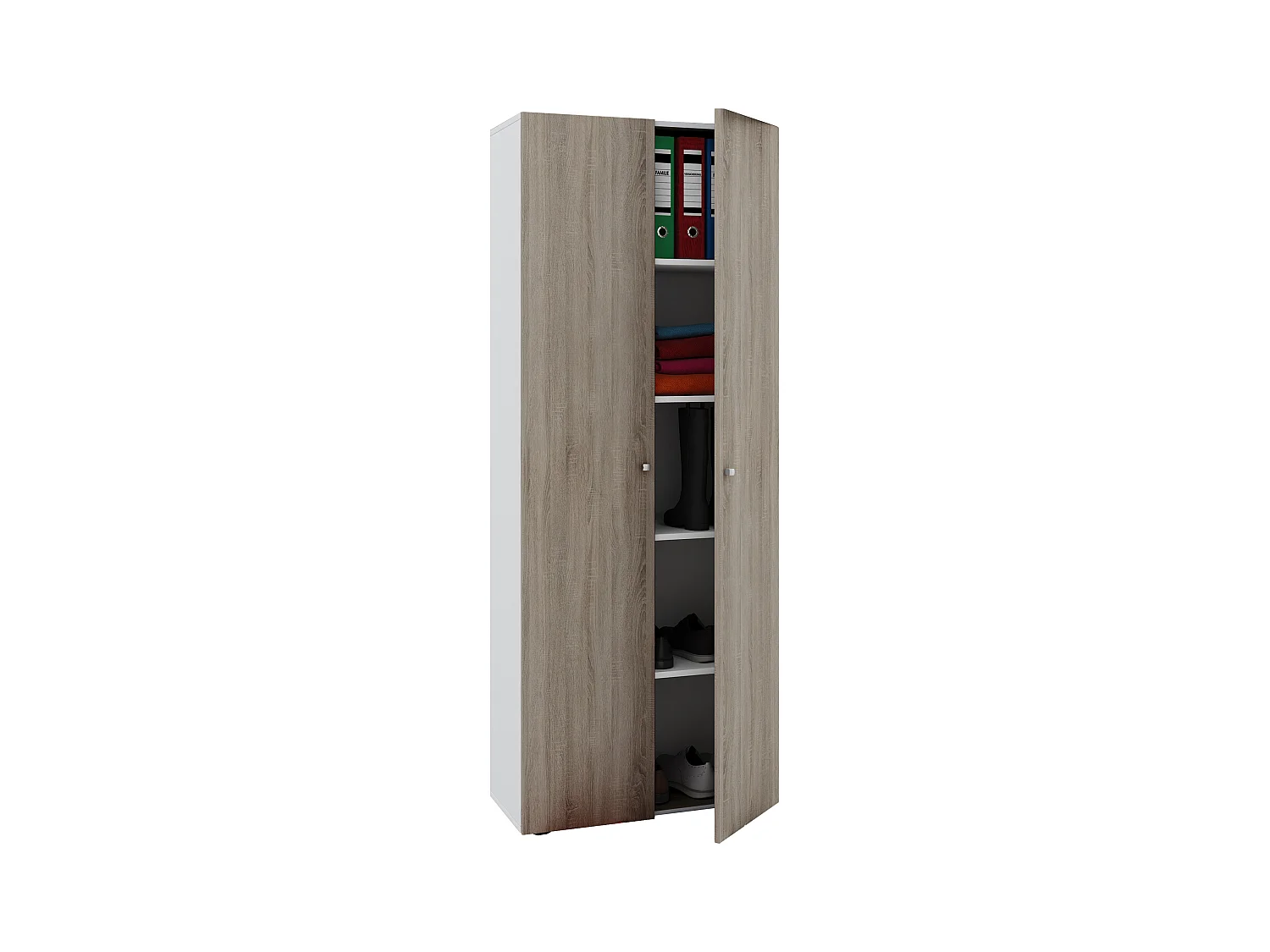 Office cabinet Vandol White / Sonoma oak W. 70 x H. 178 x D. 40 cm