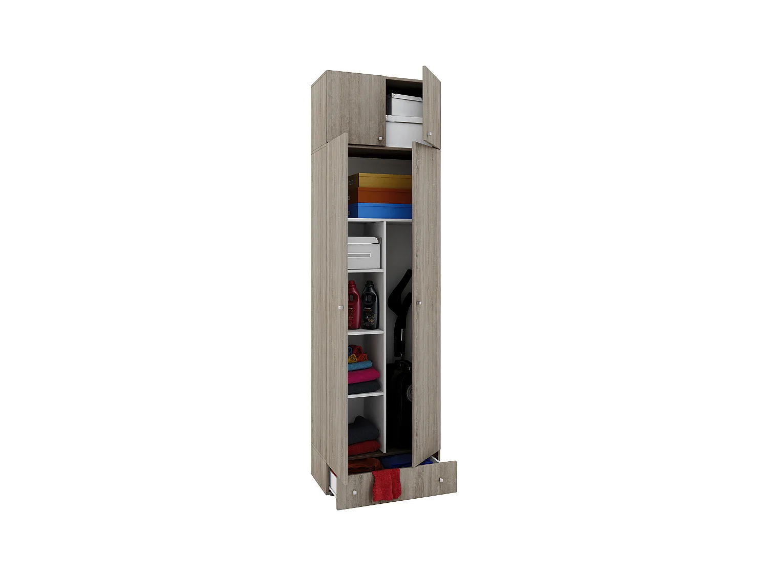 Multi-purpose cabinets Vandol Sonoma Oak W. 70 x H. 237 x D. 40 cm