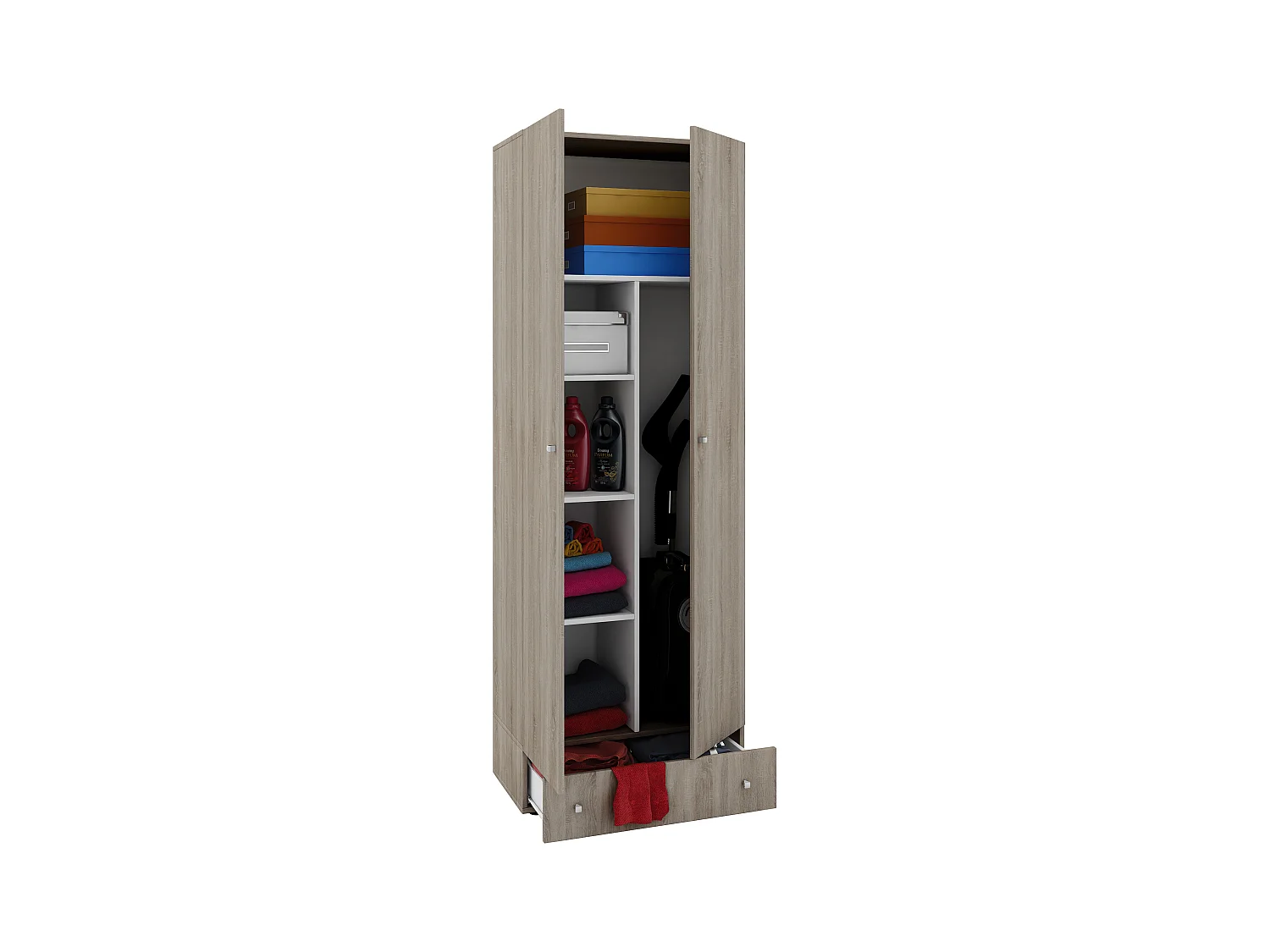 Multi-purpose cabinets Vandol Sonoma Oak W. 70 x H. 196 x D. 40 cm