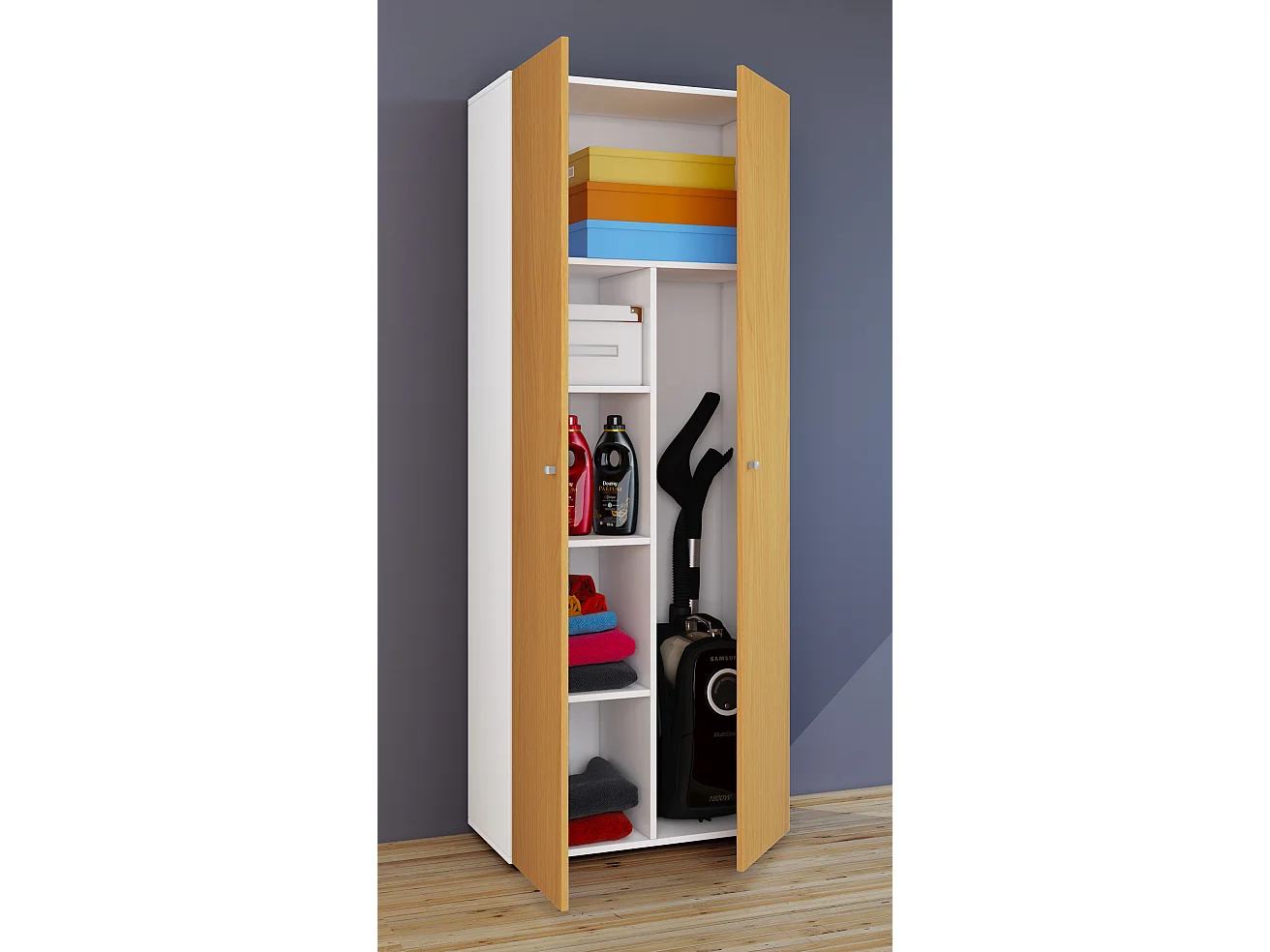 Holz Besenschrank Staubsauger Putzschrank Vandol K