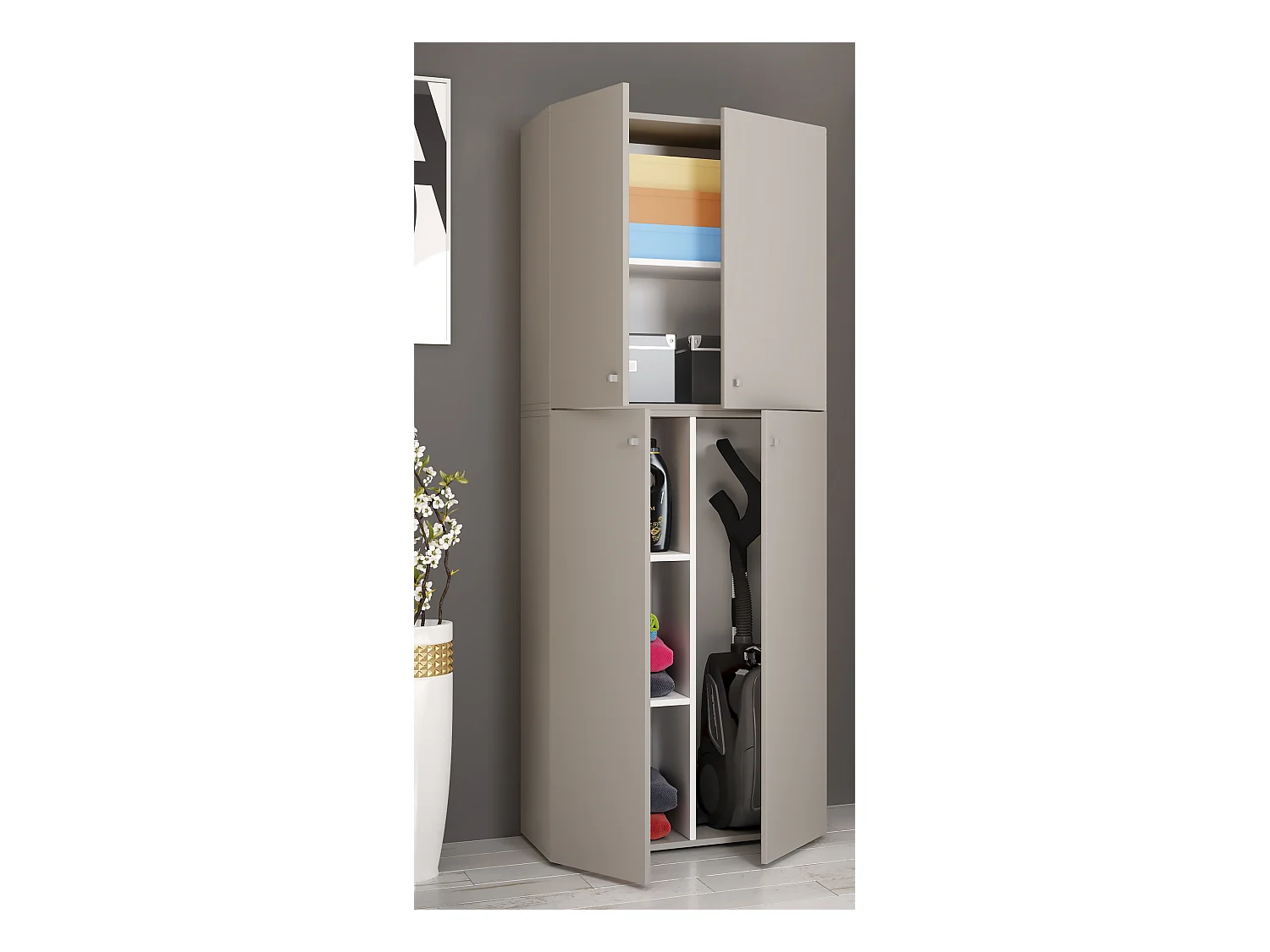 Szafka do czyszczenia miotły drewnianej Lona