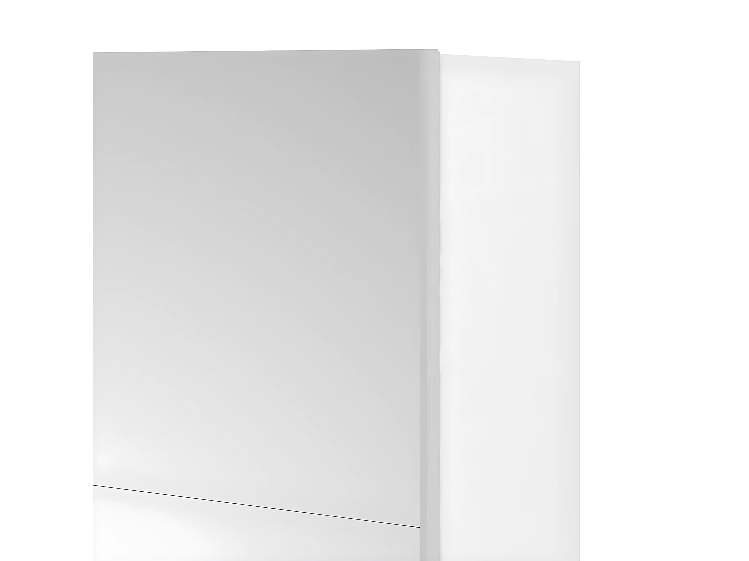 Veto Schiebetürenschrank B243 cm 1 Tür und 1 Spiegeltür weiß und mattschwarz.