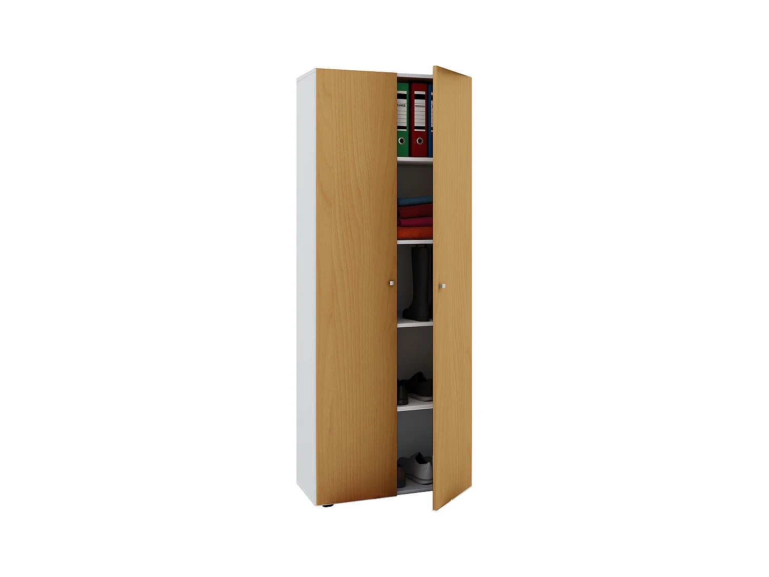 Office cabinet Vandol White / Beech W. 70 x H. 178 x D. 40 cm