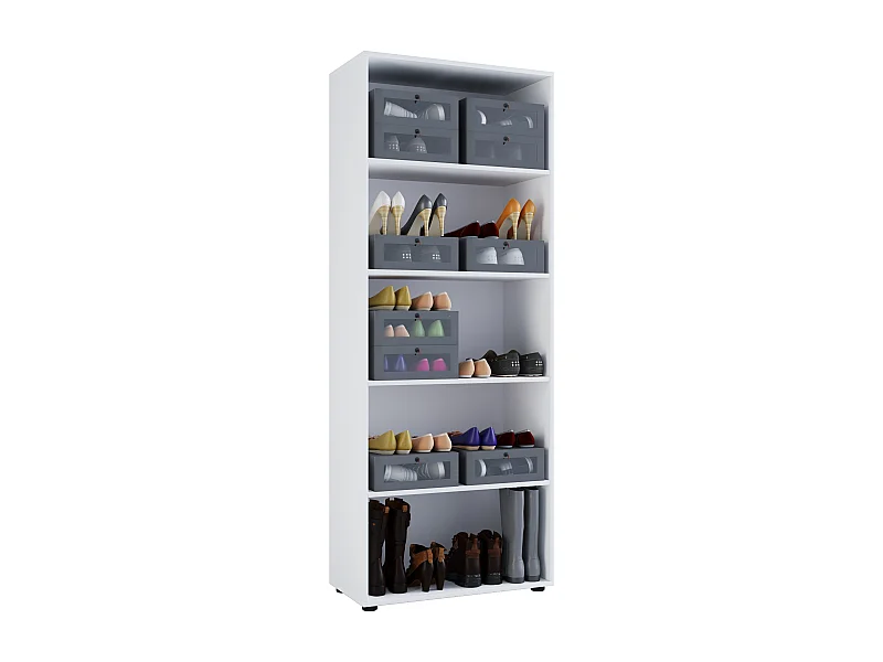 Shoe cabinet Vandol White W. 70 x H. 178 x D. 40 cm