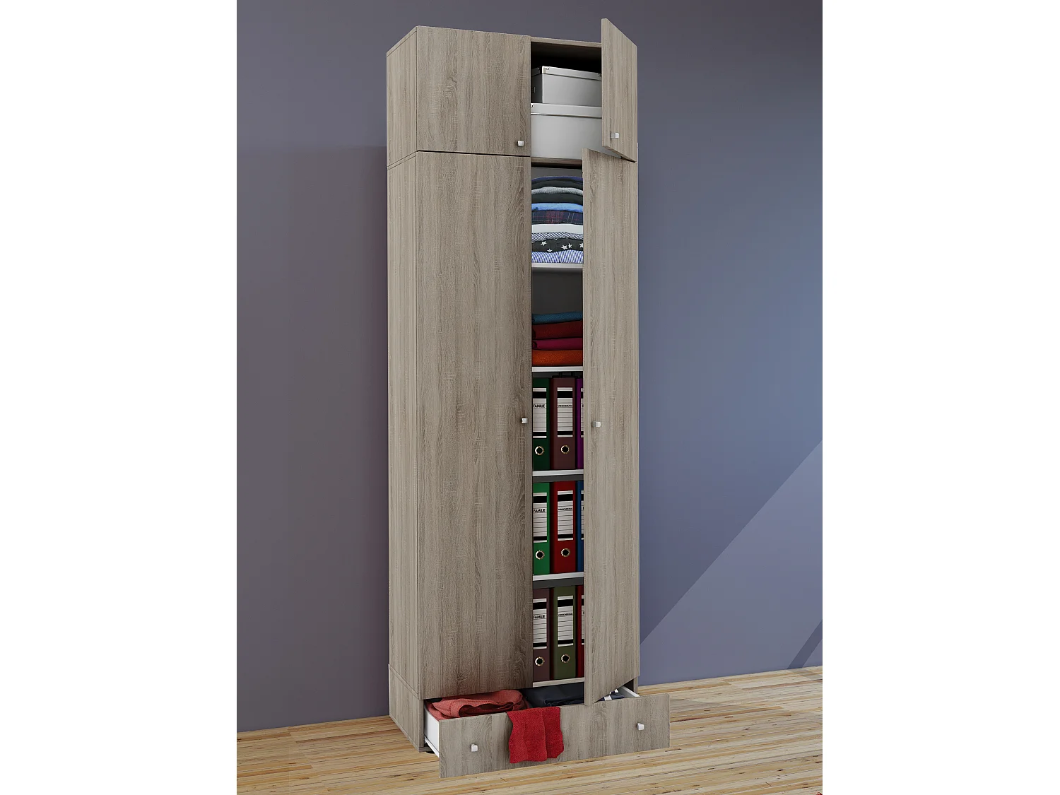 Wardrobe Vandol Sonoma oak (Sägerau) W. 70 x H. 238 x D. 40 cm