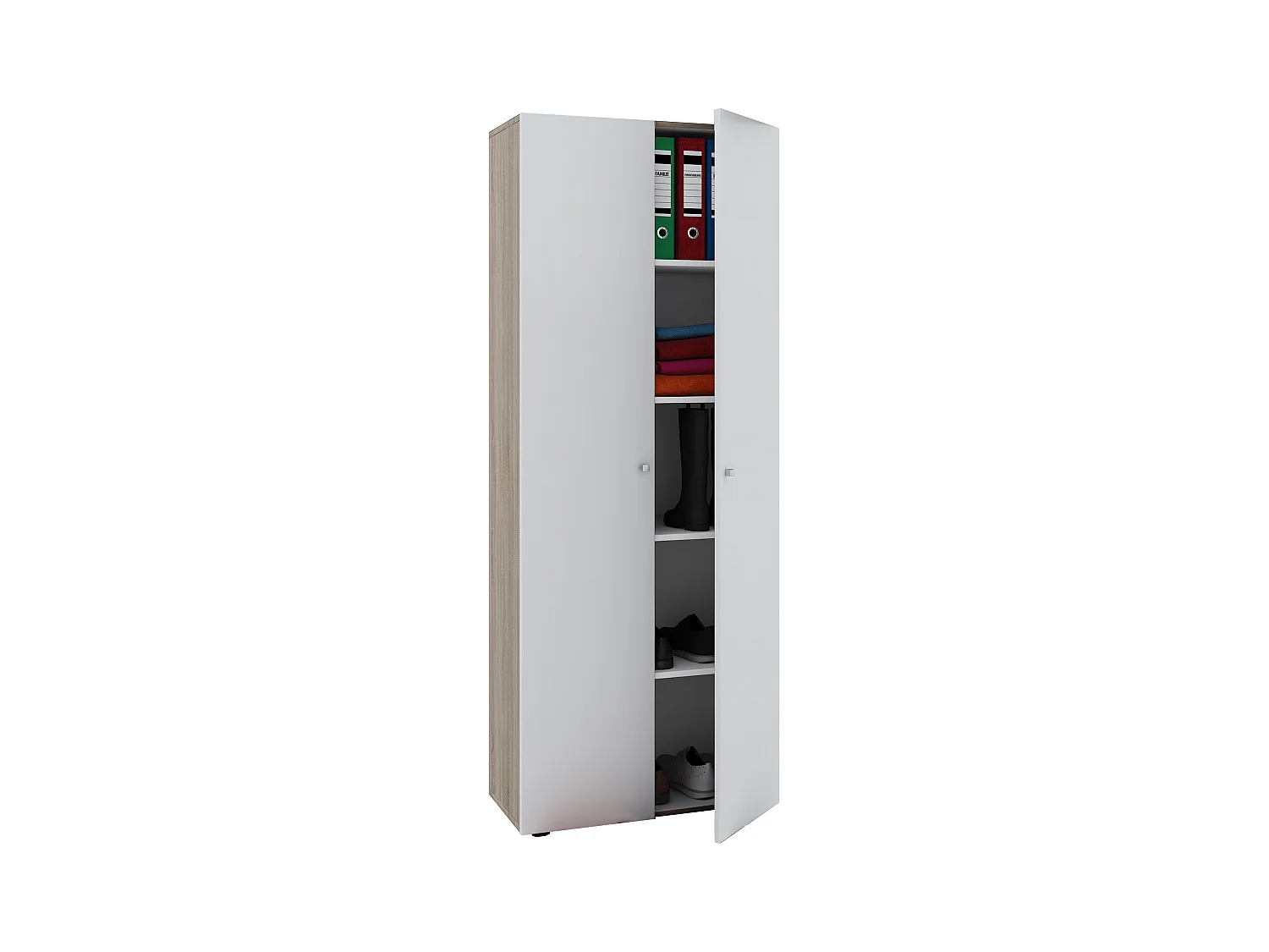 Office cabinet Vandol Sonoma oak / white W. 70 x H. 178 x D. 40 cm