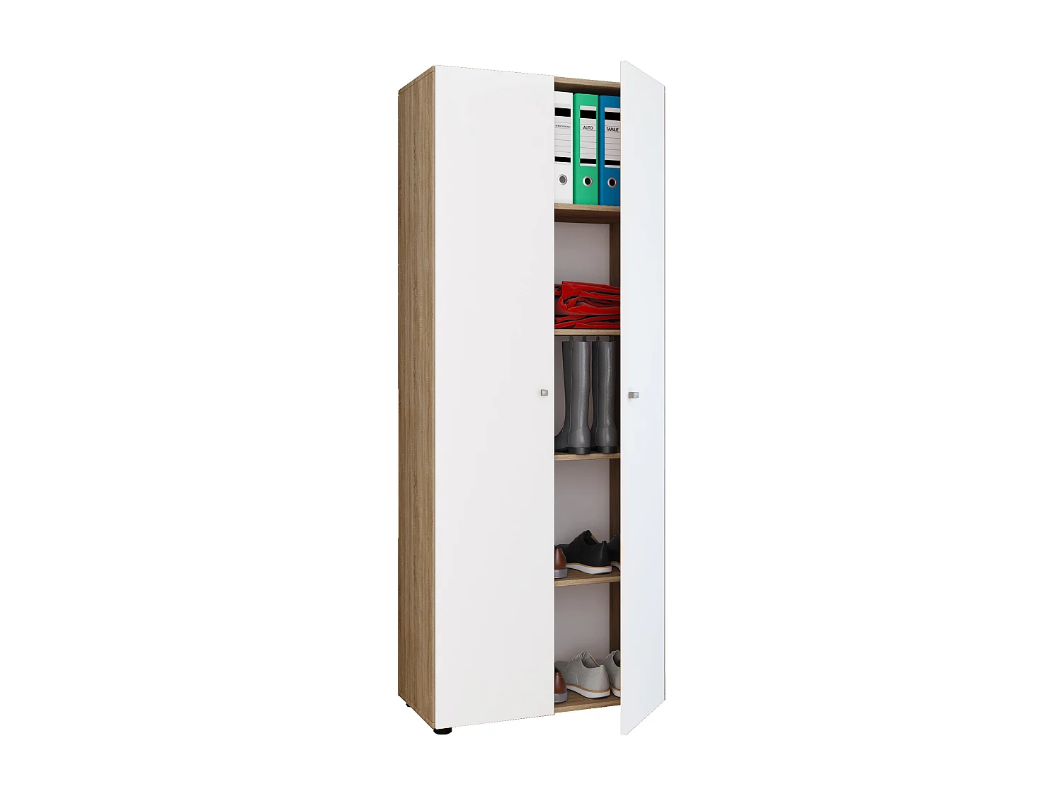 Vandol I Armoire universelle 2 portes, finition chêne Sonoma, blanc.