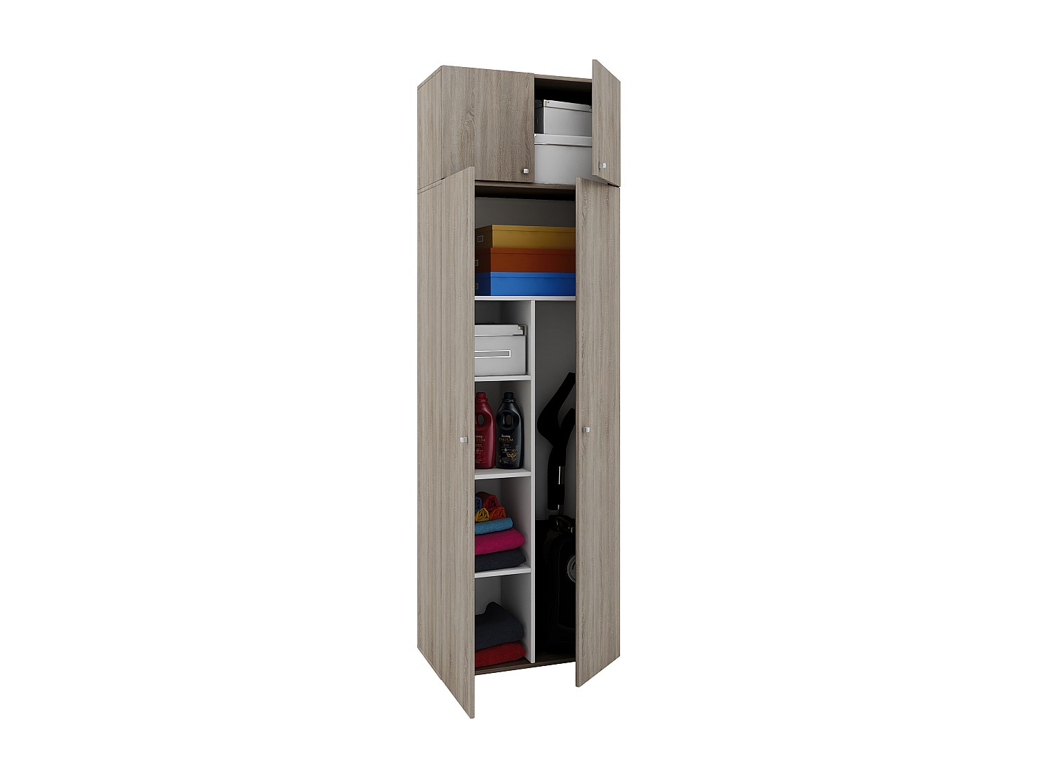 VCM Armoire à balais en bois Aspirateur Armoire de nettoyage Armoir...