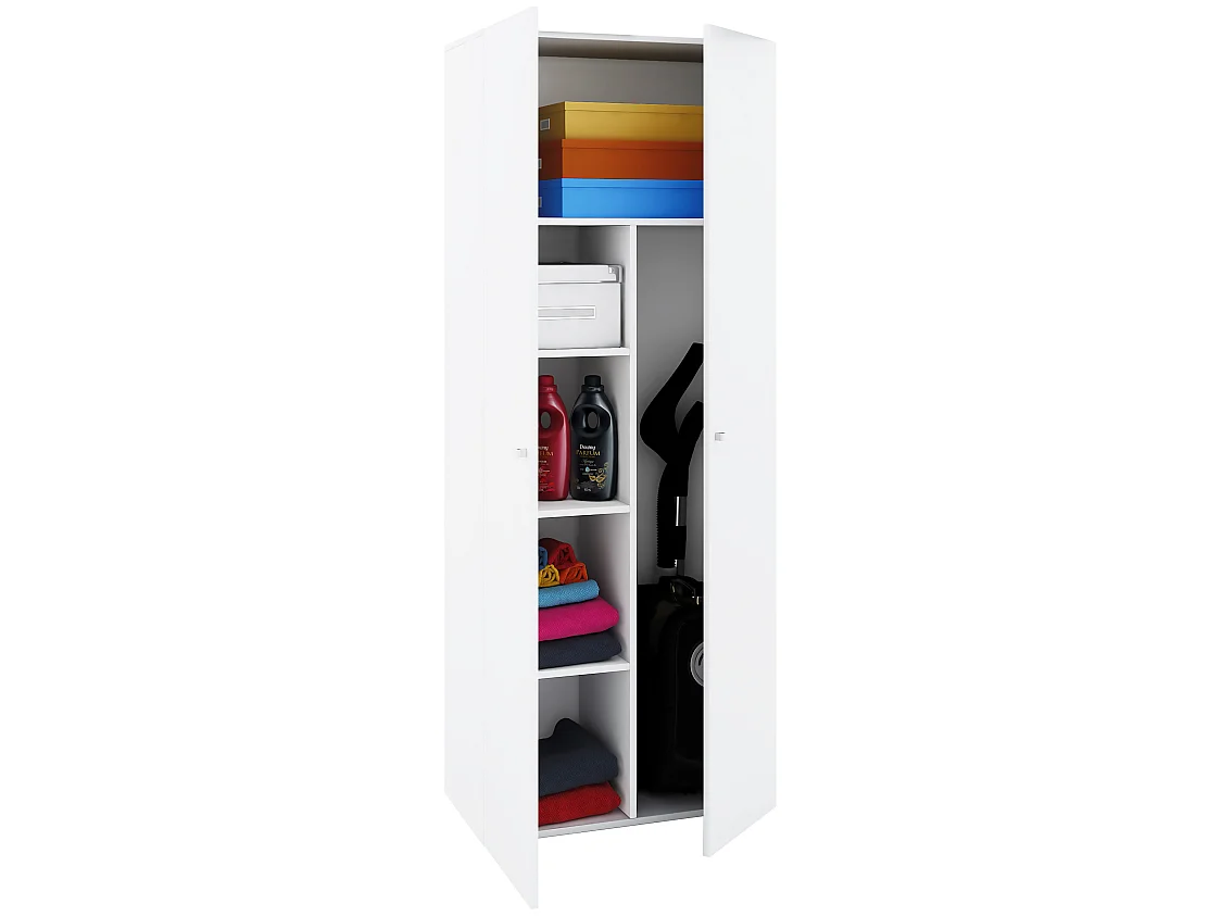 Vandol II Armoire universelle, Armoire de nettoyage 2 portes, blanc.
