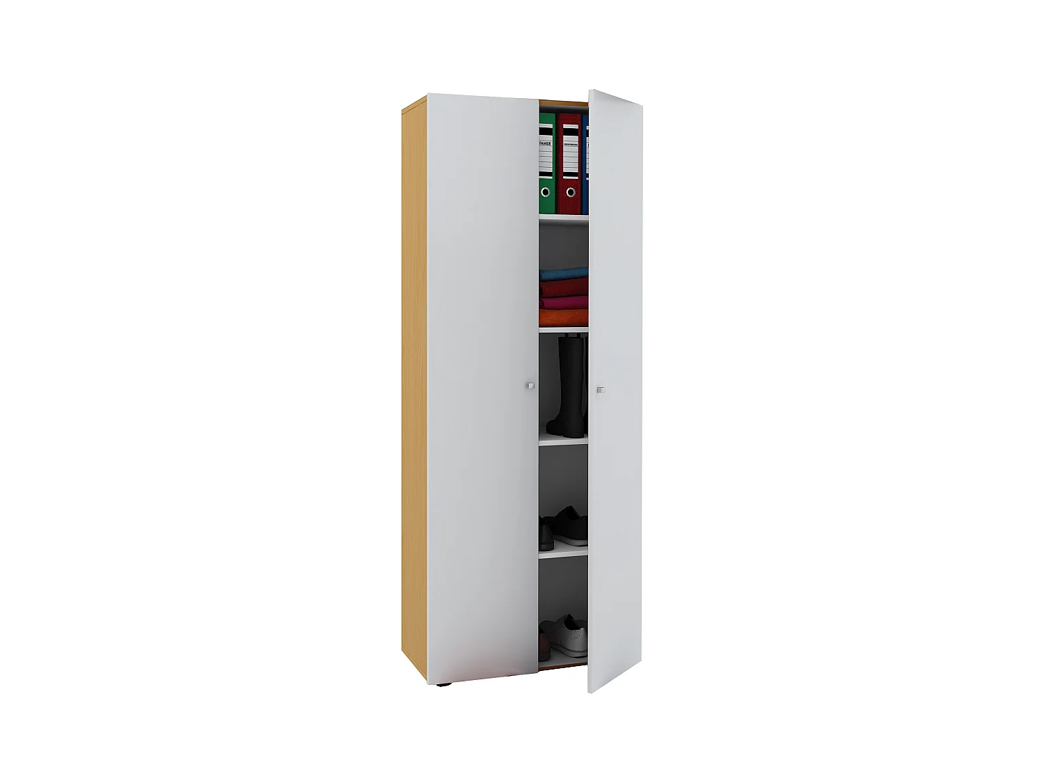 Office cabinet Vandol Beech / White W. 70 x H. 178 x D. 40 cm