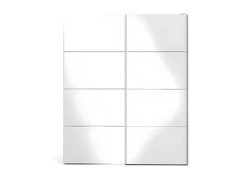 Veto  Schiebetürenschrank B183 cm 2 Türen weiß und weiß hochglanz.