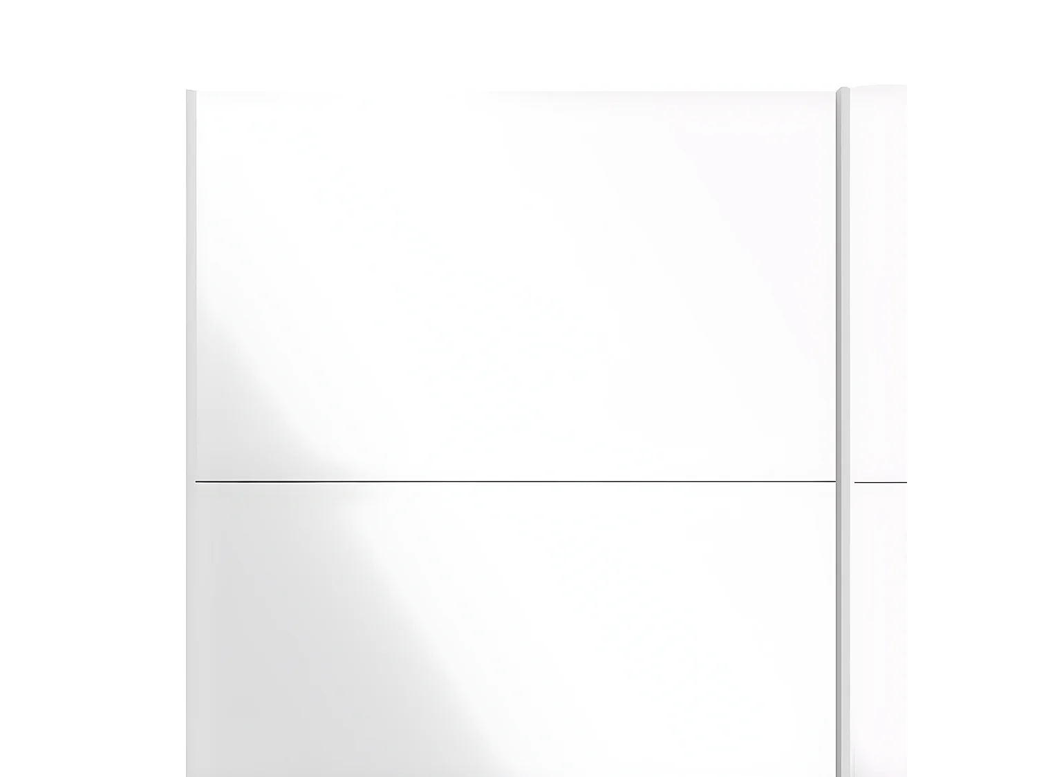 Veto  Schiebetürenschrank B183 cm 2 Türen weiß und weiß hochglanz.