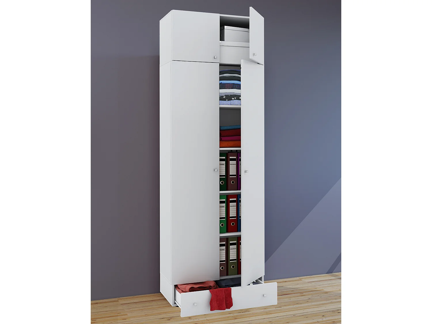 Wardrobe Vandol White W. 70 x H. 238 x D. 40 cm