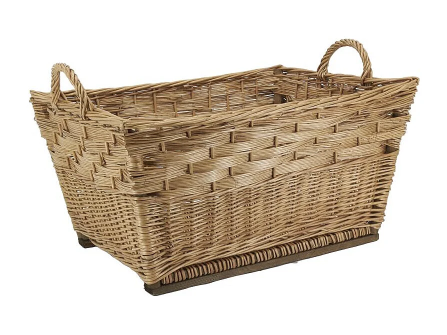 Corbeille rectangulaire en osier buff