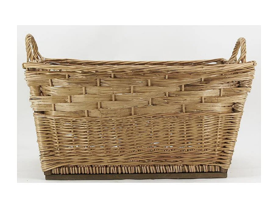 Corbeille rectangulaire en osier buff