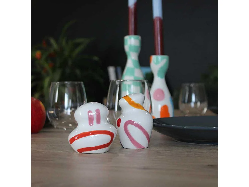 Salière et poivrière en céramique Laura