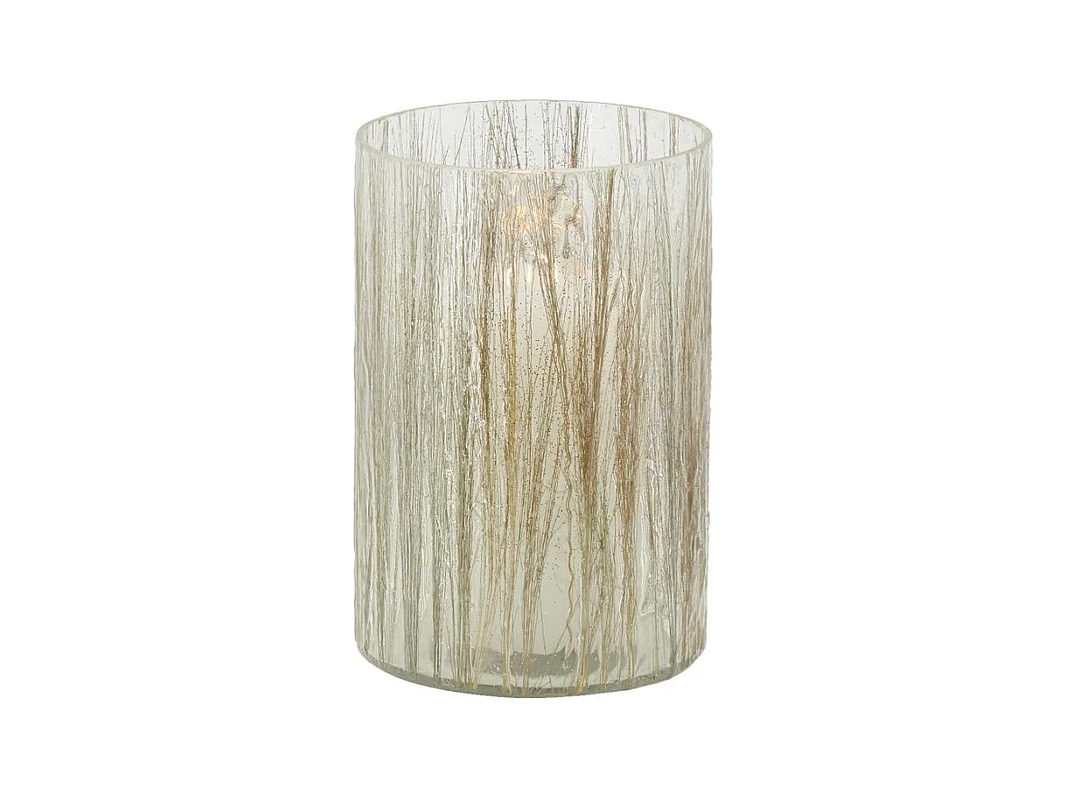 Photophore Herbes en verre doré H 18