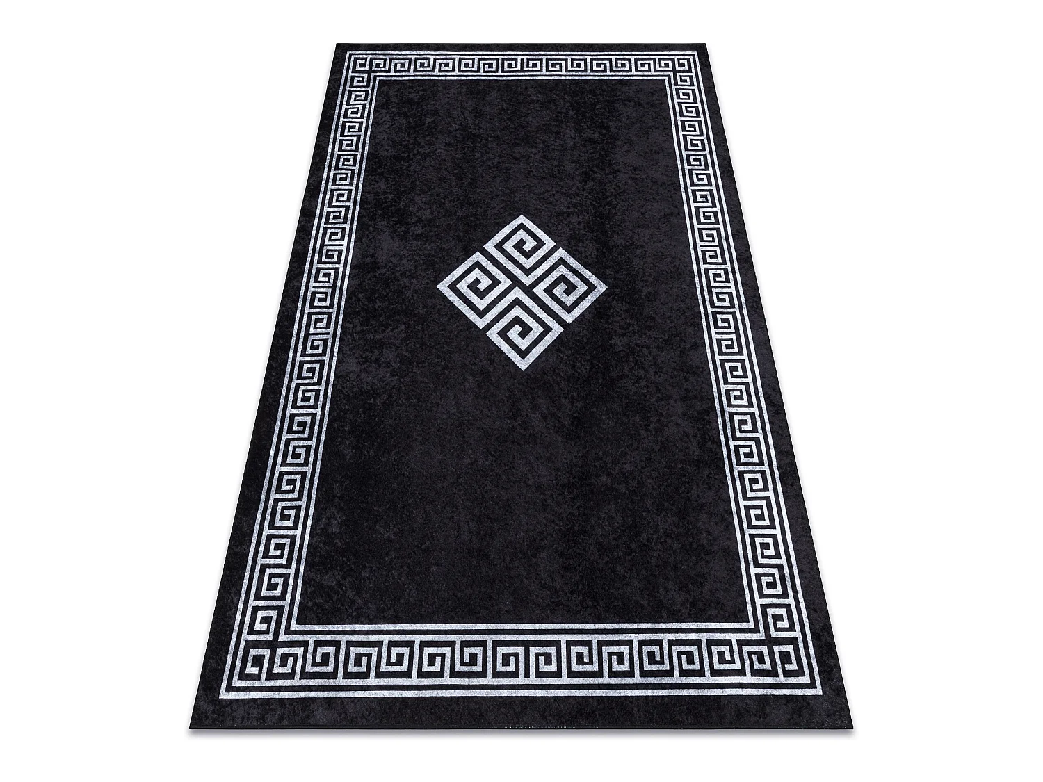 Tapis lavable MIRO 52071.804 Cadre, grec antidérapant - noir / blanc 200x290 cm