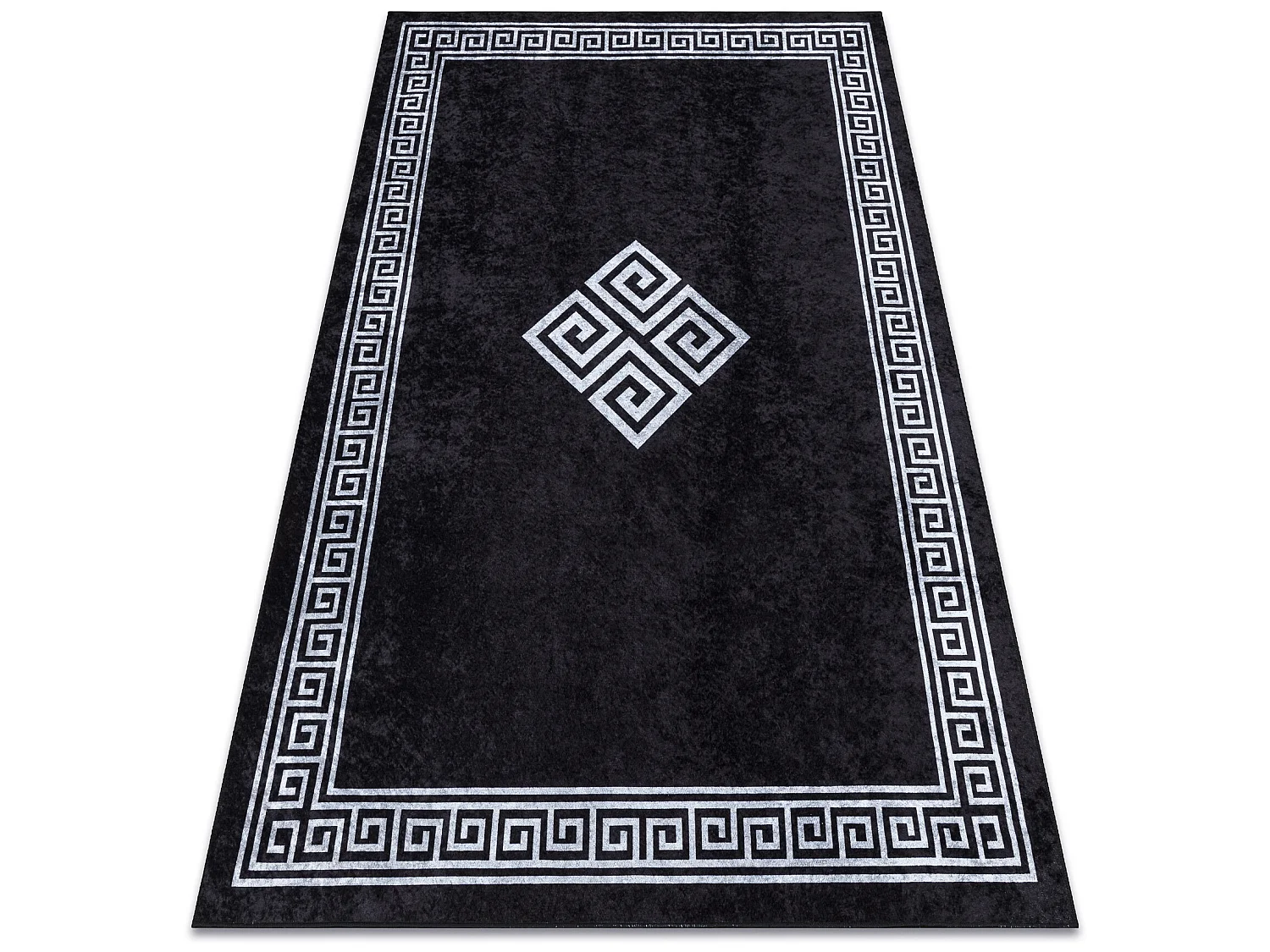 Tapis lavable MIRO 52071.804 Cadre, grec antidérapant - noir / blanc 80x150 cm