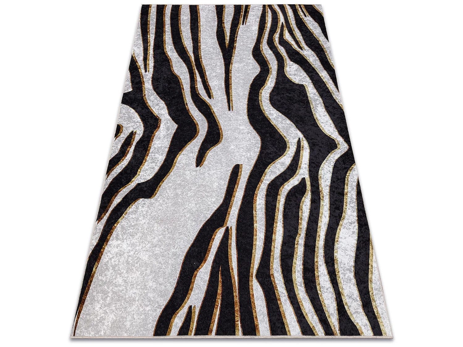 Tapis lavable MIRO 52002.807 Motif Zèbre antidérapant - crème / noi 140x190 cm