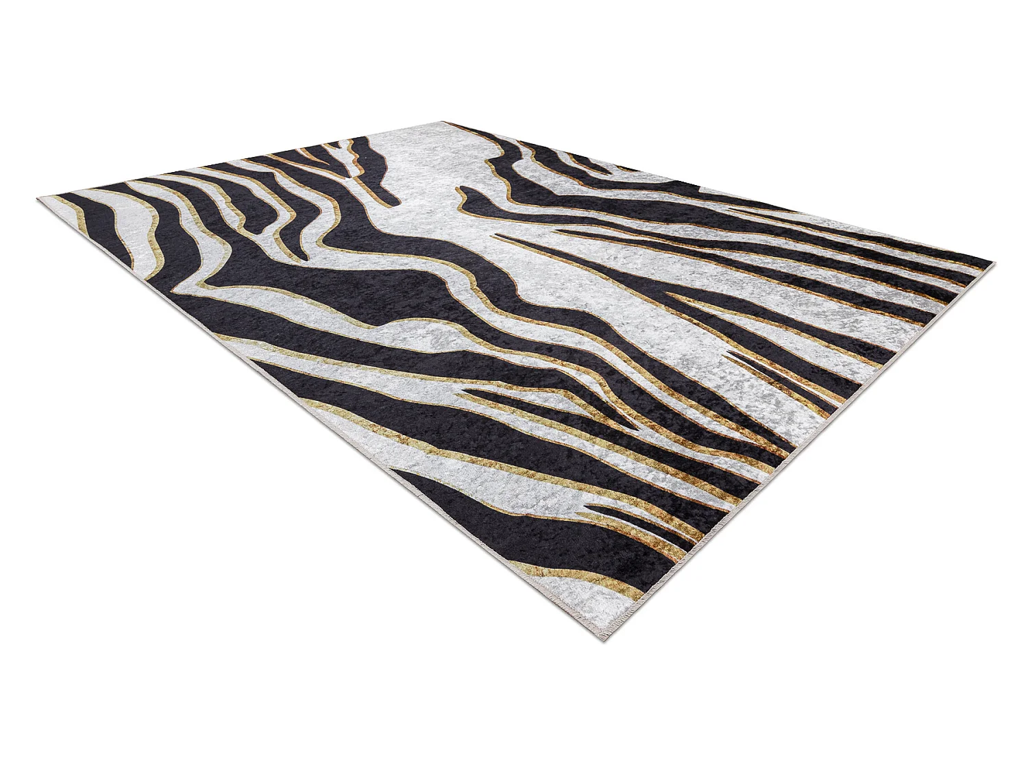 Tapis lavable MIRO 52002.807 Motif Zèbre antidérapant - crème / noi 140x190 cm