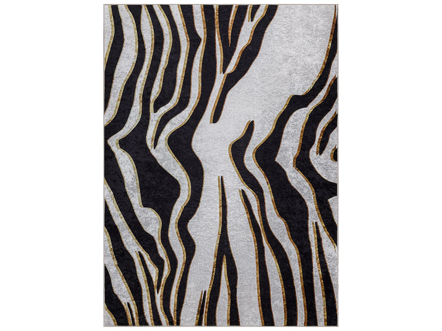 Tapis lavable MIRO 52002.807 Motif Zèbre antidérapant - crème / noi 160x220 cm