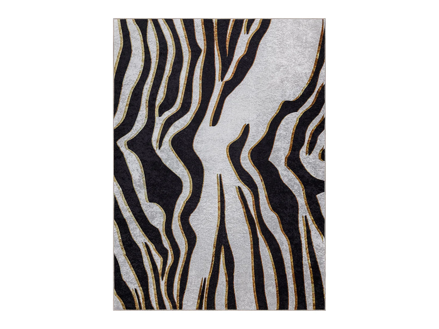 MIRO 52002.807 tapijt wasbaar Zebra antislip - creme / zwart 160x220 cm