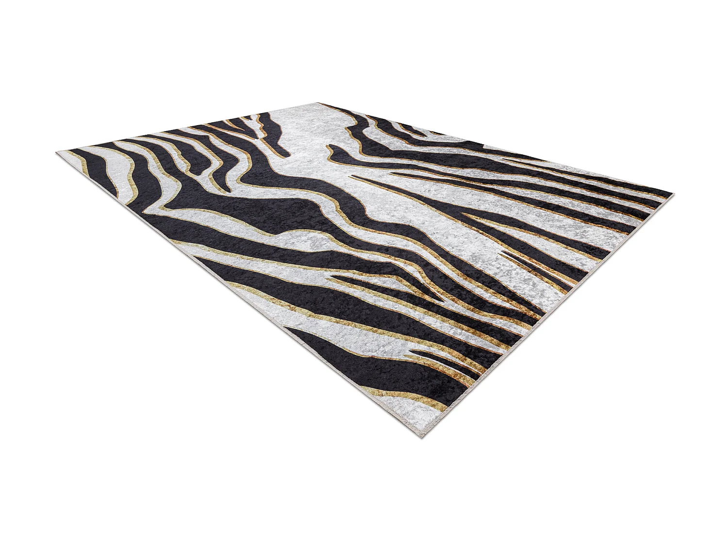 MIRO 52002.807 tapijt wasbaar Zebra antislip - creme / zwart 160x220 cm