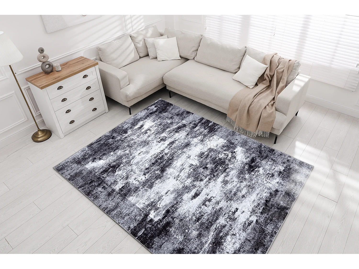 MIRO 52241.801 tapijt wasbaar Vintage antislip - grijs 160x220 cm