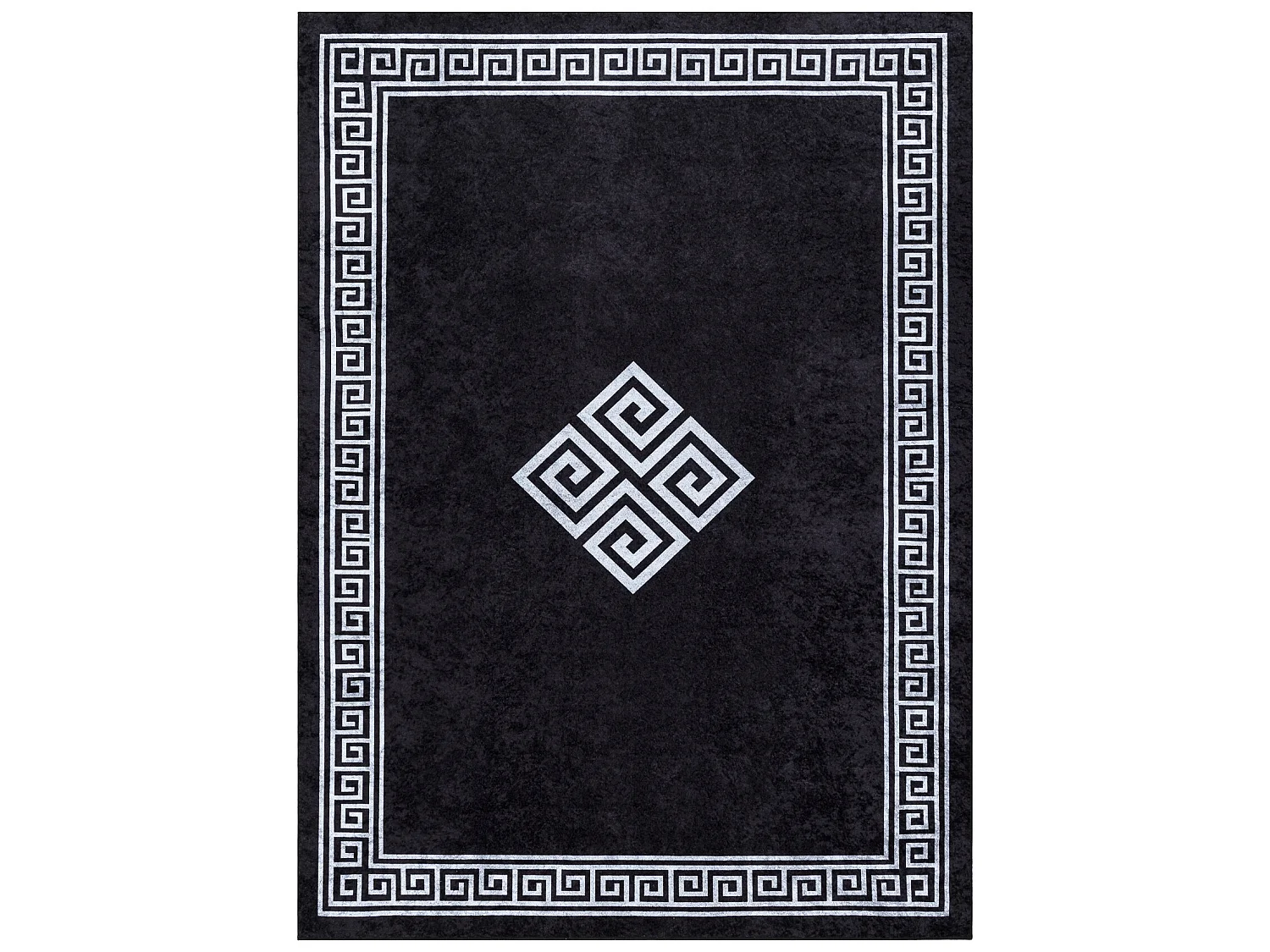 Tapis lavable MIRO 52071.804 Cadre, grec antidérapant - noir / blanc 160x220 cm