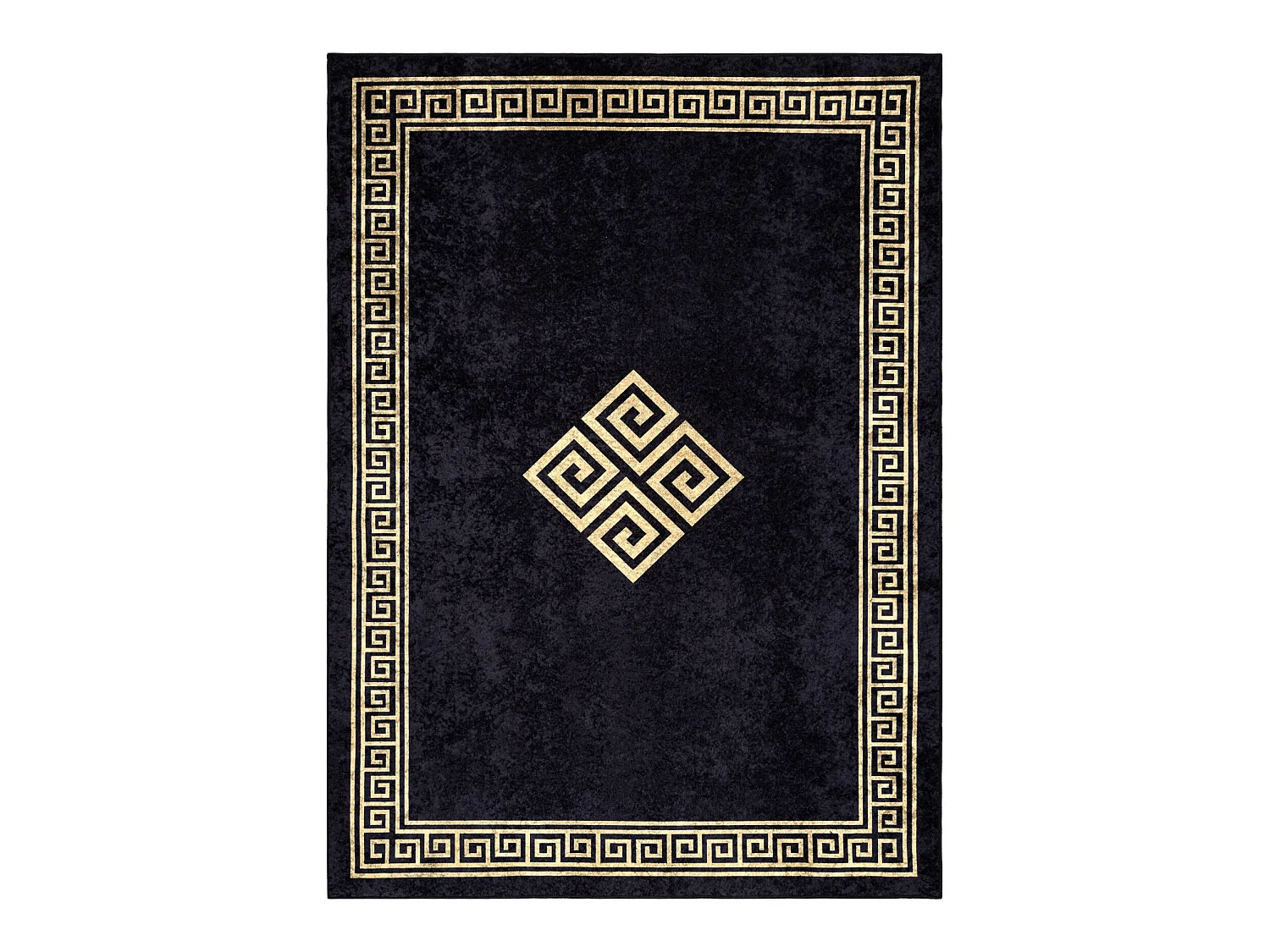 MIRO 52071.803 tapijt wasbaar Kader, grieks antislip - zwart / goud 160x220 cm
