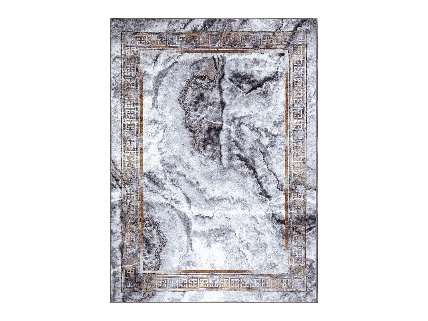 MIRO 51278.812 tapijt wasbaar marmer, grieks antislip - grijs / goud 160x220 cm