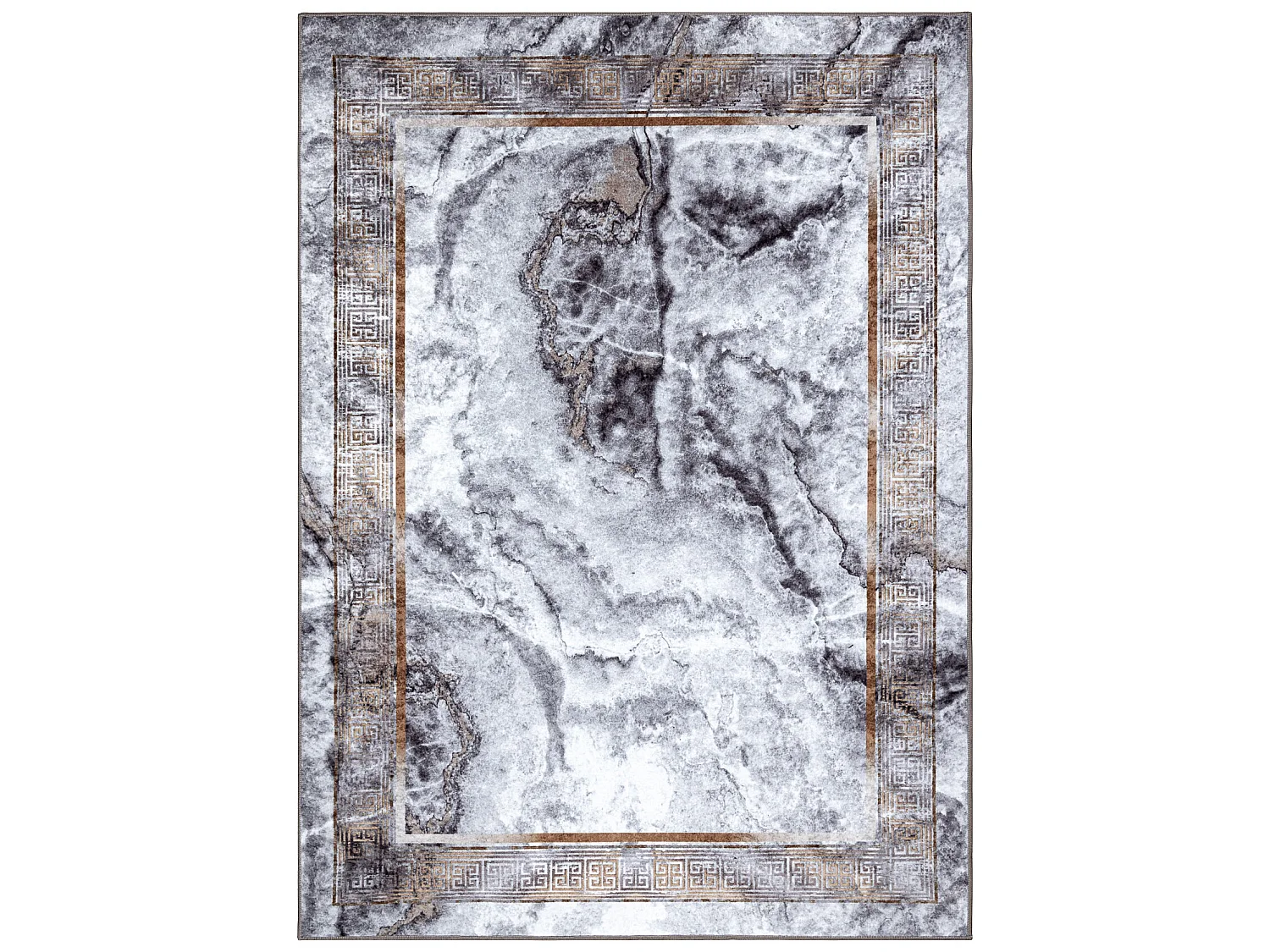 MIRO 51278.812 tapijt wasbaar marmer, grieks antislip - grijs / goud 160x220 cm