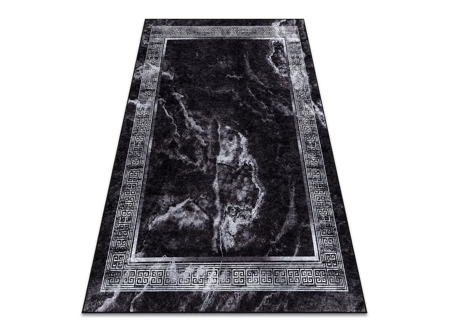 Tapis lavable MIRO 51278.810 Marbre, grec antidérapant - noir / blanc 140x190 cm