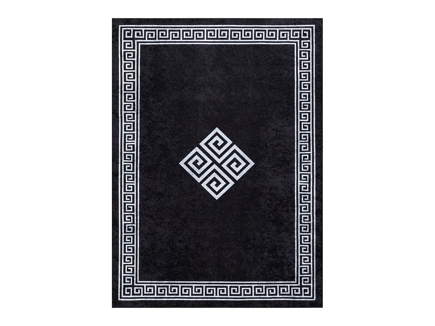 MIRO 52071.804 tapijt wasbaar Kader, grieks antislip - zwart / wit 120x170 cm