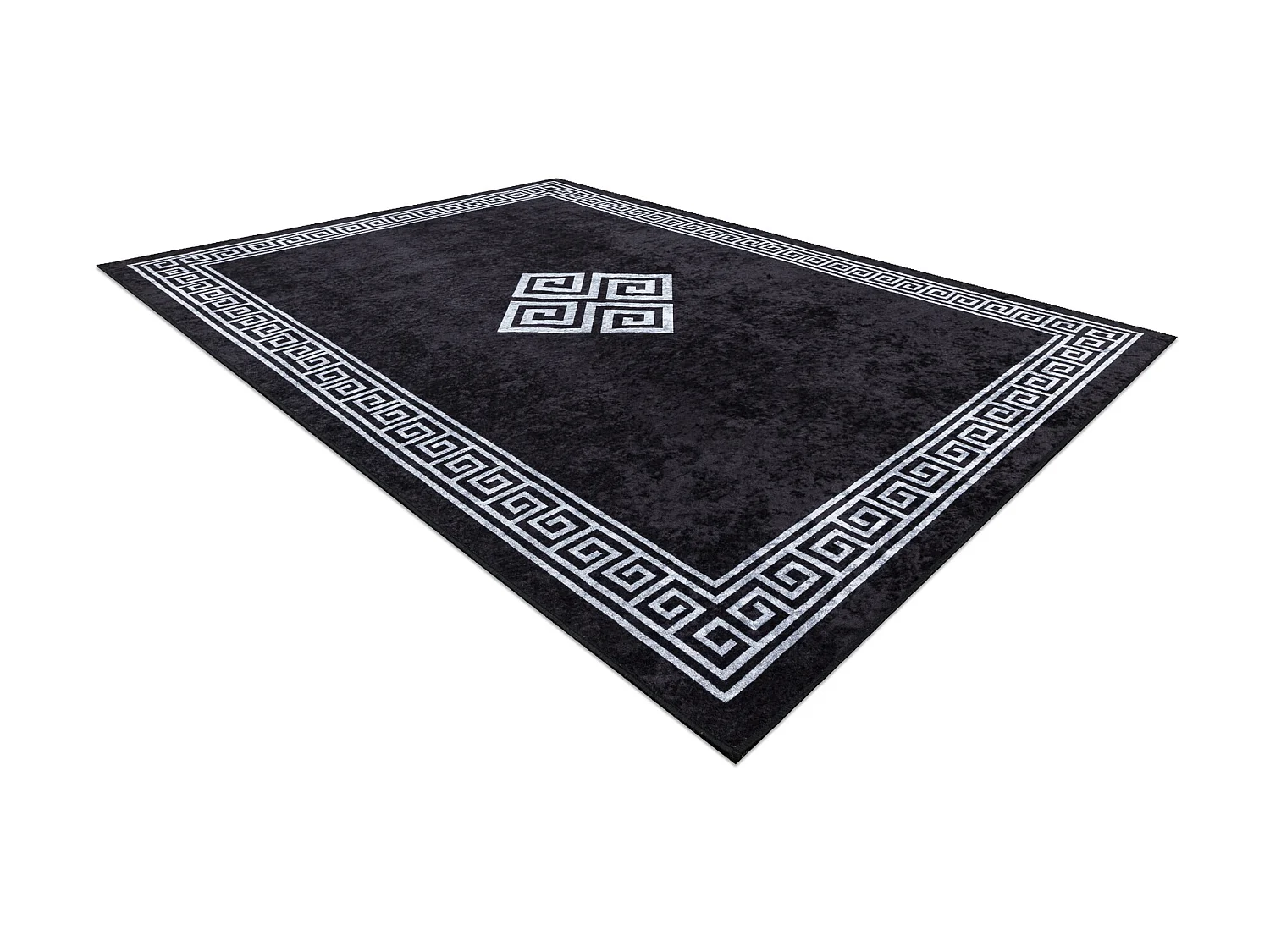 MIRO 52071.804 tapijt wasbaar Kader, grieks antislip - zwart / wit 120x170 cm