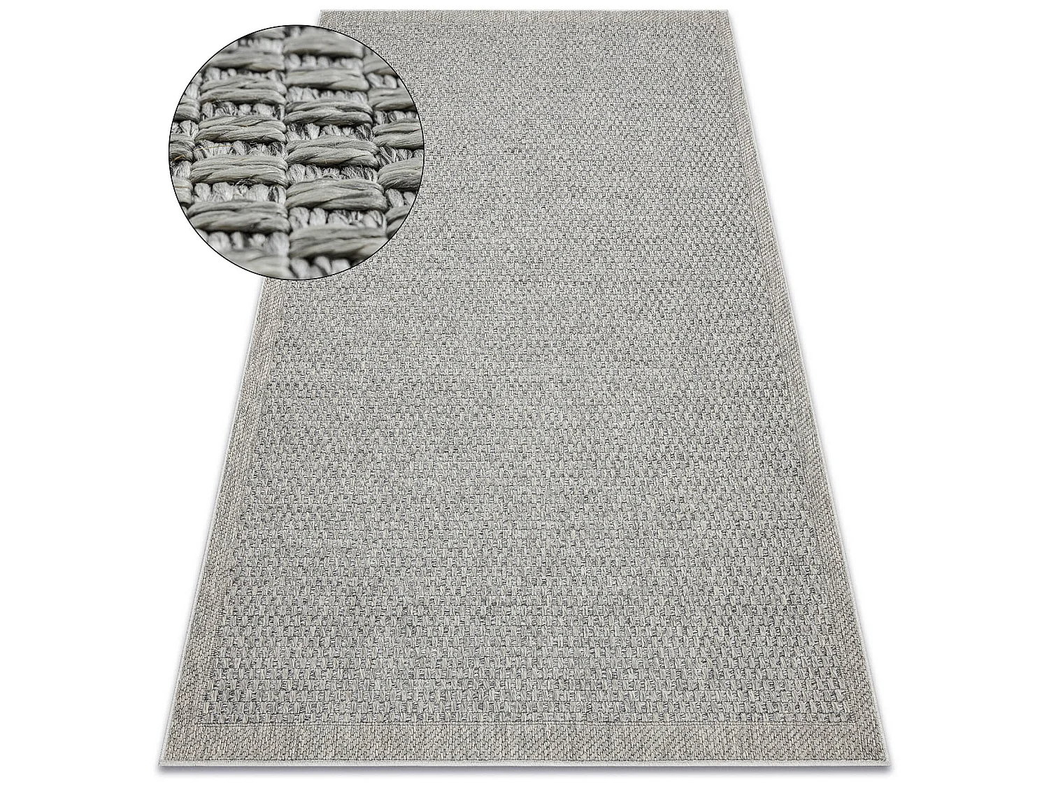 Tapis ORIGI 3667 gris - ficelle SISAL tissée à plat 78x150 cm