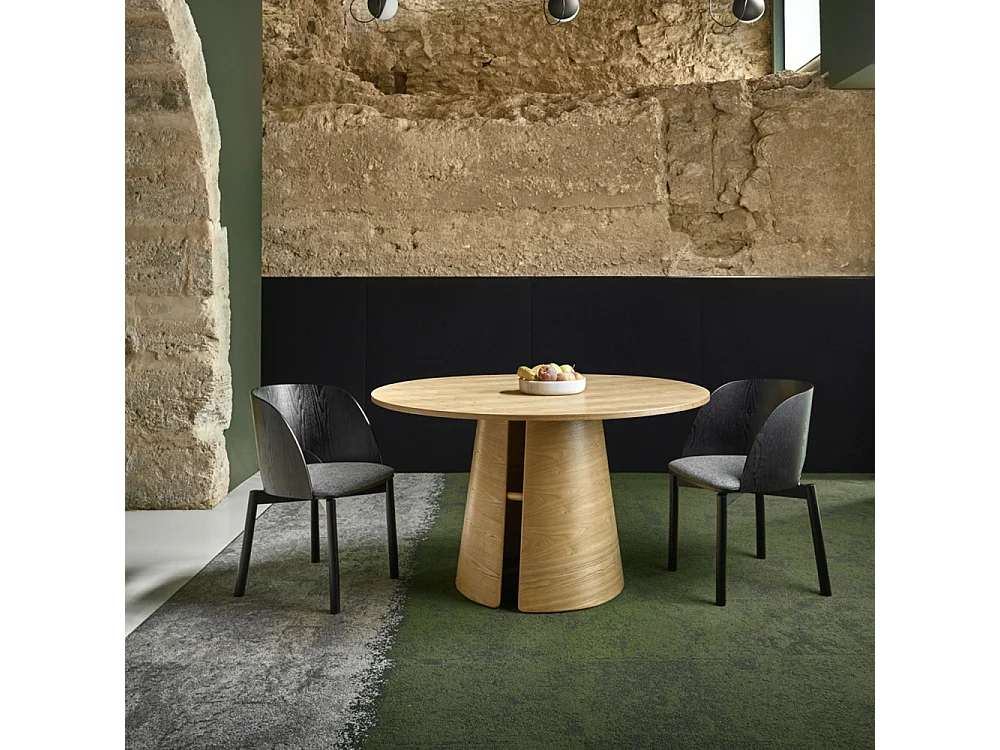 Cep - Table à manger ronde en bois ø137cm - Couleur - Bois clair