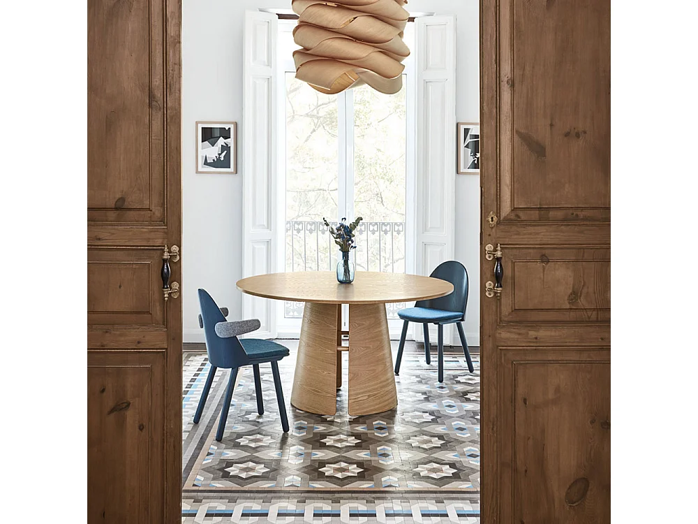 Cep - Table à manger ronde en bois ø137cm - Couleur - Bois clair