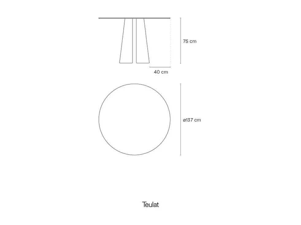 Cep - Table à manger ronde en bois ø137cm - Couleur - Bois clair
