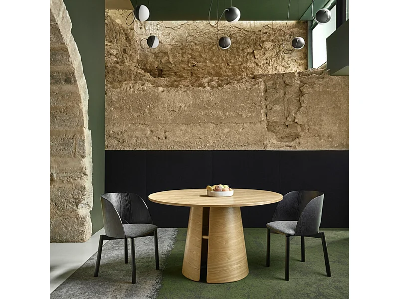 Cep - Table à manger ronde en bois ø137cm - Couleur - Bois clair